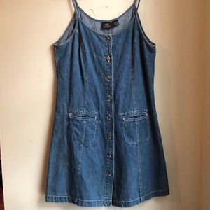 Vintage Denim Button-up Dress (with pockets!)